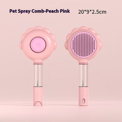 2 In 1 Self Cleaning Dog Brush Comb With Spray Pets Grooming Hair Remover Combs Brush Floating Hair Pet Grooming Brush Pet Products - Pets Crazy Shops