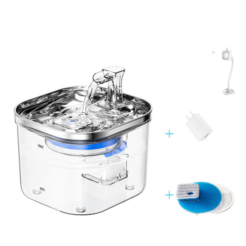 Pet Cat Dog Stainless Steel Automatic Circulation Water Dispenser Intelligent Fountain Pets Accessories - Pets Crazy Shops